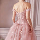 Cinderella Divine CD0185 Off The Shoulder Layered Tulle Ball Gown