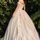Cinderella Divine CD0185 Off The Shoulder Layered Tulle Ball Gown