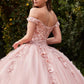 Cinderella Divine CD0185 Off The Shoulder Layered Tulle Ball Gown
