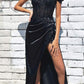 Cinderella Divine CD0186 Long Floral Off the Shoulder Gown with Slit