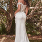 Cinderella Divine CD0186W Long Floral Off the Shoulder Gown with Slit