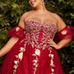 Cinderella Divine CD0191 Strapless Layered Tulle Gown