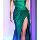 Cinderella Divine CD0201 Long Hot Stone Draped Gown with Slit