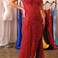 Ladivine CD0203 Long Fitted Off the Shoulder Sequin Gown with Slit