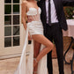Ladivine CD269W Floor Length Strapless Luxurious Satin Corset Gown