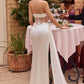 Ladivine CD269W Floor Length Strapless Luxurious Satin Corset Gown