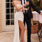 Ladivine CD269W Floor Length Strapless Luxurious Satin Corset Gown