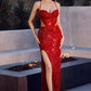Fitted Sequin Cut Out Gown - Farnelli