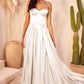 Satin A-Line Bustier Bridal Dress - Farnelli