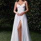 Satin A-Line Bustier Bridal Dress - Farnelli