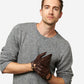 CD3501 (brown) - Men’s handsewn Italian lambskin leather driving gloves