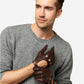 CD3501 (brown) - Men’s handsewn Italian lambskin leather driving gloves