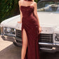 Ladivine CD388 Strapless Draped Neckline Evening Gown
