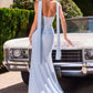 Ladivine CD388 Strapless Draped Neckline Evening Gown