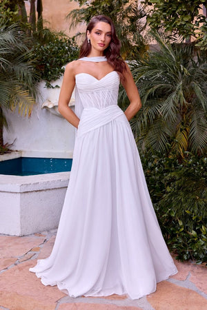 A-line Strapless Wedding Gown - Farnelli