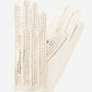 CD4020 (cream) - Women’s Italian crochet and leather driving gloves