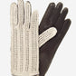 CD4020 (dark brown) - Women’s Italian crochet and leather driving gloves