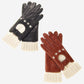 CD4141 (brown) - Women’s Italian winter leather driving gloves with cashmere lining