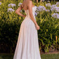 Ladivine CD414W Shimmering A-Line Strapless Sweetheart Pleated Gown
