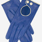 CD4255 (blue) - Women’s Italian leather driving gloves with contrast welting