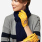 CD4266 (yellow) - Women’s Italian leather driving gloves with contrast stitching