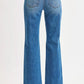 RISEN Full Size High Rise Ankle Straight Front Body Distressed Jeans Plus Size - Farnelli