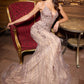 Ladivine CD795 Dress Lace & Tulle Crystal Embellished Fitted Gown