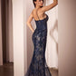 Ladivine CD795 Dress Lace & Tulle Crystal Embellished Fitted Gown