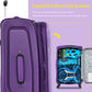 HouseOfZazla expandable softside luggage 3-piece set with spinner wheels in multiple colors
