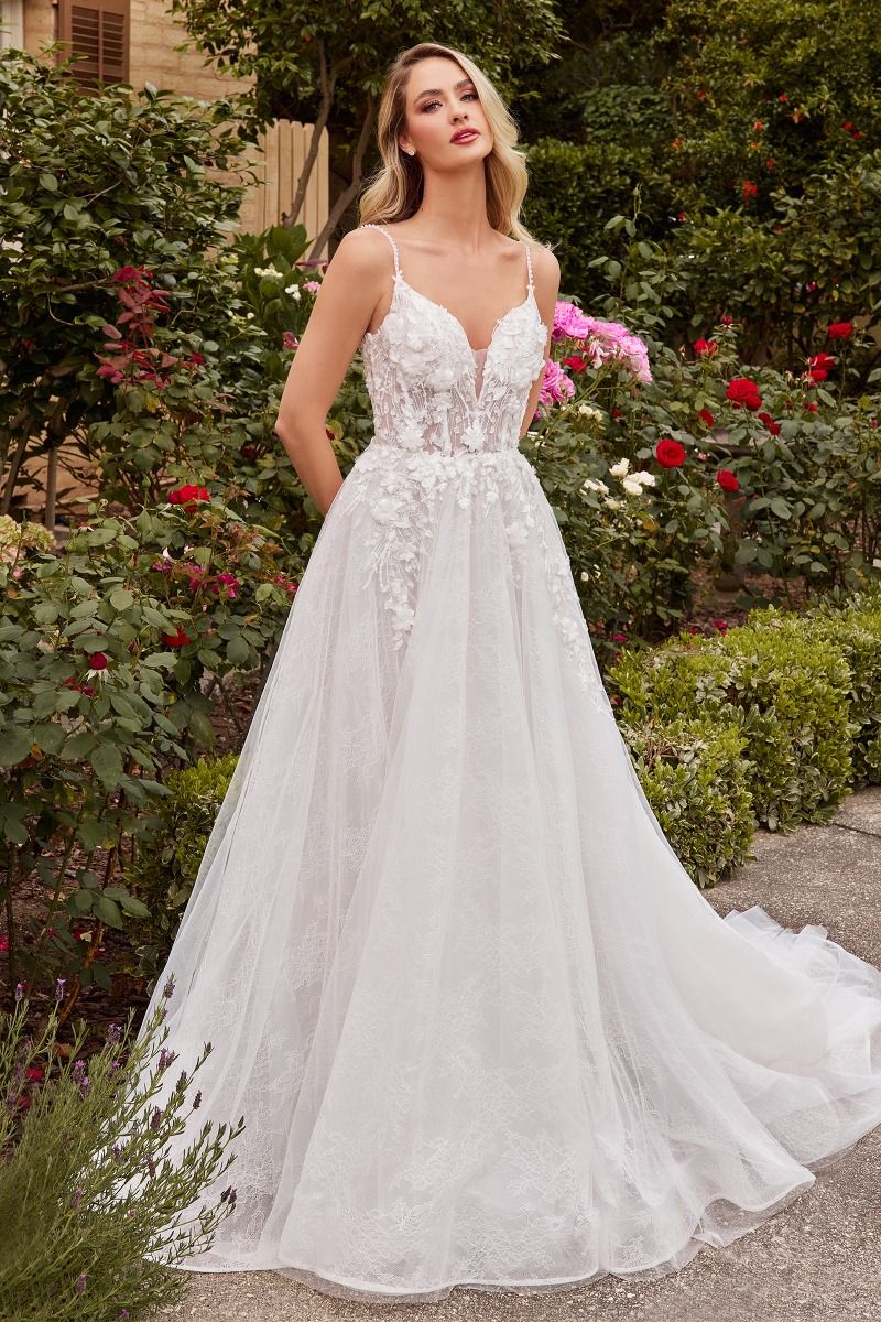 Layered Lace A-Line Bridal Gown - Farnelli