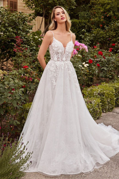 Layered Lace A-Line Bridal Gown - Farnelli