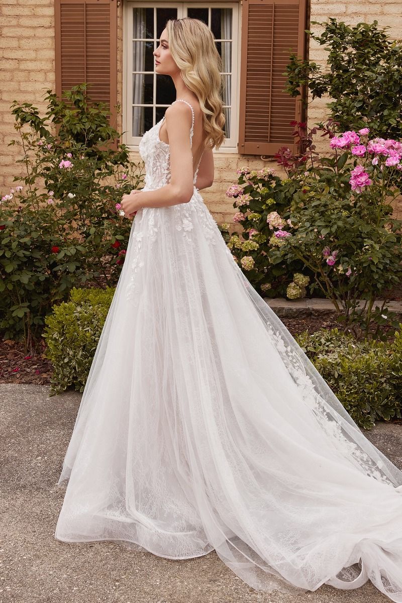 Layered Lace A-Line Bridal Gown - Farnelli