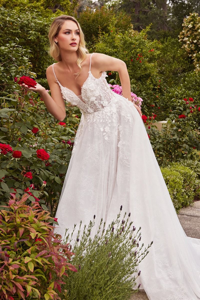 Layered Lace A-Line Bridal Gown - Farnelli