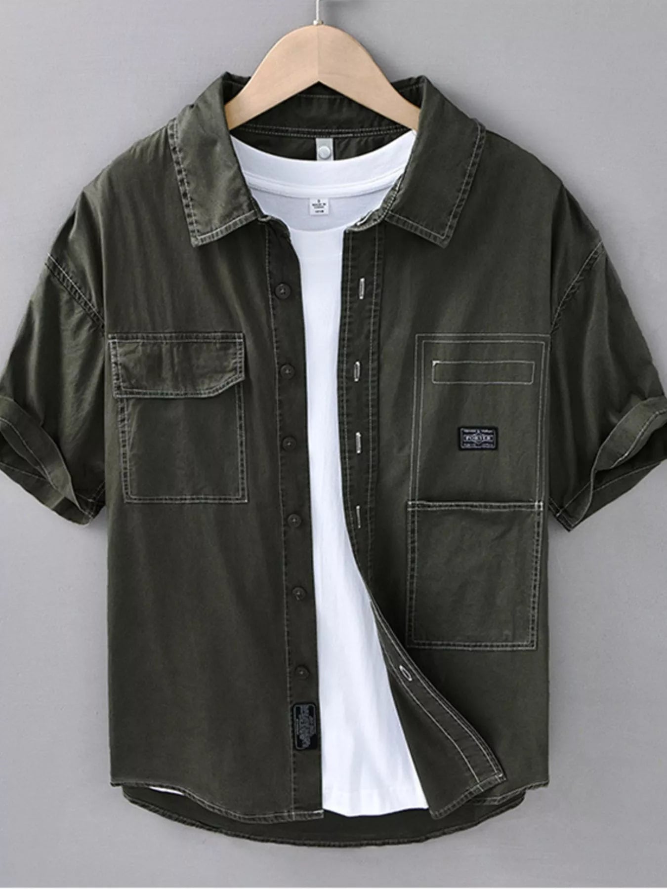 Men's Plus Size Button Up Short Sleeve Shirt - Farnelli