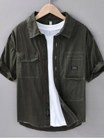 Men's Plus Size Button Up Short Sleeve Shirt - Farnelli