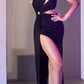Ladivine CD887 Floor Length Sexy Cut Out Fitted Dress with Slit