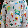 Children's Christmas Print Crewneck Sweatshirt - Gray