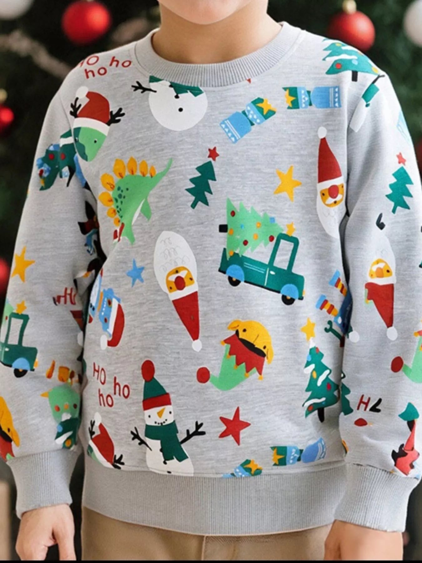 Children's Christmas Print Crewneck Sweatshirt - Farnelli