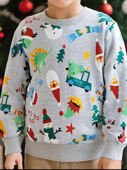 Children's Christmas Print Crewneck Sweatshirt - Farnelli