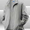 Men's Plus Size Zip Up Long Sleeve Jacket - Light Gray