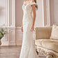 Sheath Off The Shoulder Bridal Gown - Farnelli