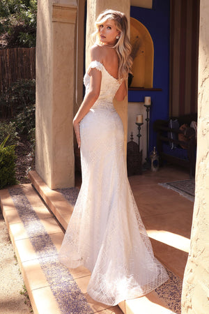 Sheath Off The Shoulder Bridal Gown - Farnelli