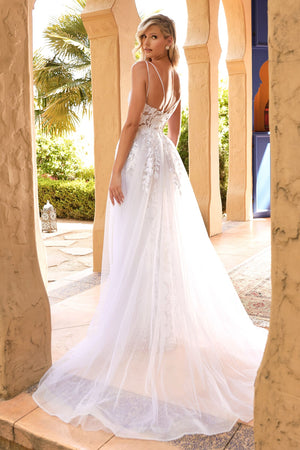 Lace Wedding Gown With Overskirt - Farnelli