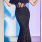 Cinderella Divine CD985 Off the Shoulder Sequins Gown