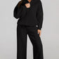 Drop Shoulder Zip Up Jacket and Drawstring Pants Active 2pcs Set - Farnelli