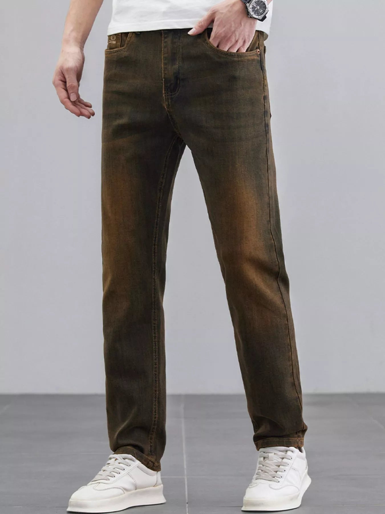Men's Washed Straight Leg Fit Jeans - Farnelli