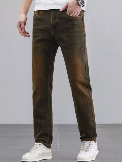 Men's Washed Straight Leg Fit Jeans - Farnelli