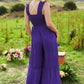 Davi & Dani Smocked Bodice Strap Ruffle Tie Belt Jumpsuit - Farnelli