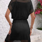 Openwork V-Neck Short Sleeve Cover-Up Dress - Farnelli
