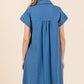 Mittoshop Twill Short Sleeve Collared Mini Dress - Farnelli